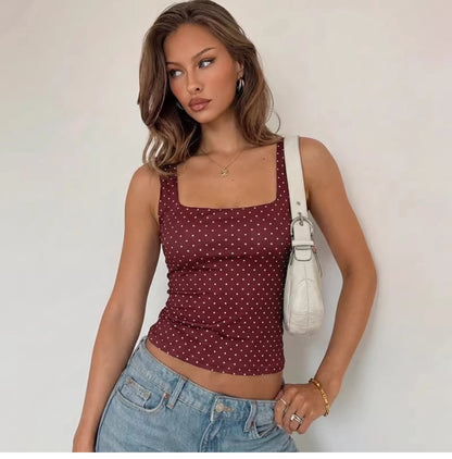 Polka Dot Square Neck Camisole
