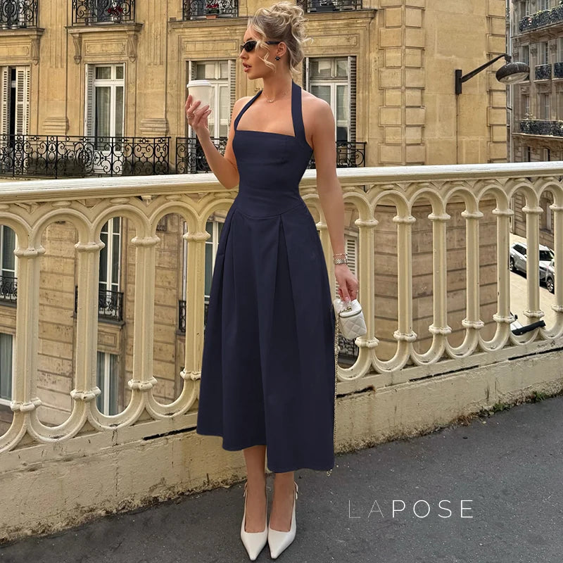 Reaghan Halter Backless Maxi Dress
