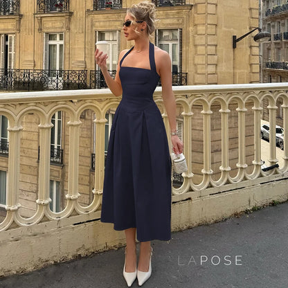 Reaghan Halter Backless Maxi Dress