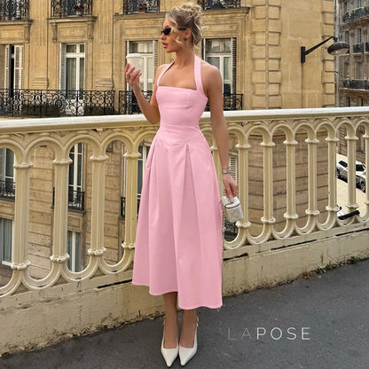 Reaghan Halter Backless Maxi Dress