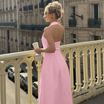 Reaghan Halter Backless Maxi Dress