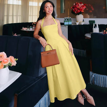 Reaghan Halter Backless Maxi Dress
