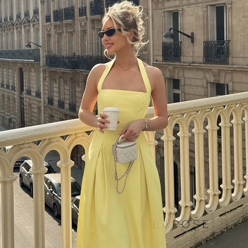 Reaghan Halter Backless Maxi Dress
