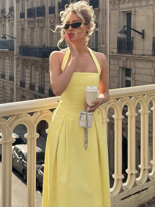 Reaghan Halter Backless Maxi Dress
