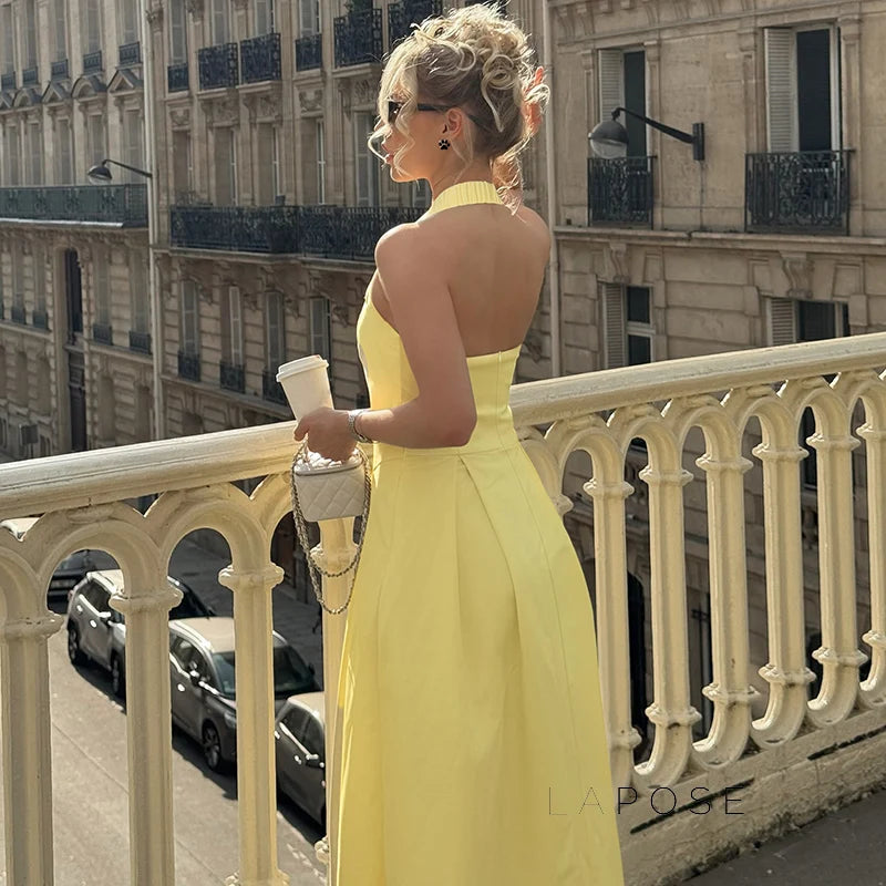 Reaghan Halter Backless Maxi Dress