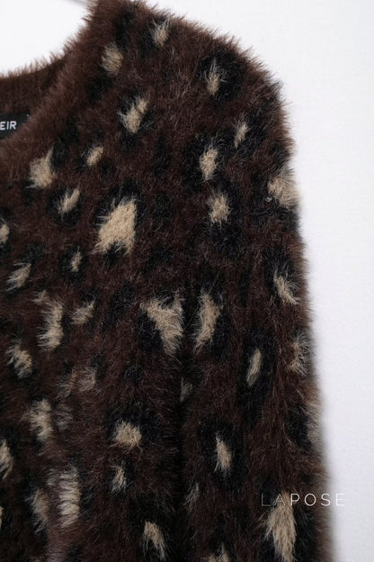 Roisin Leopard Bow Knit Cardigan
