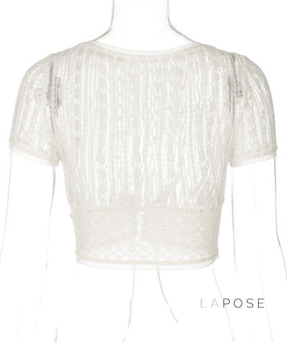 Rylann Lace Button Crop Top