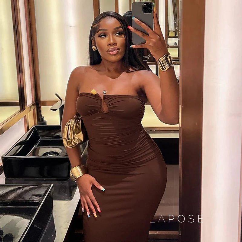 Sadee Strapless Bodycon Maxi Dress