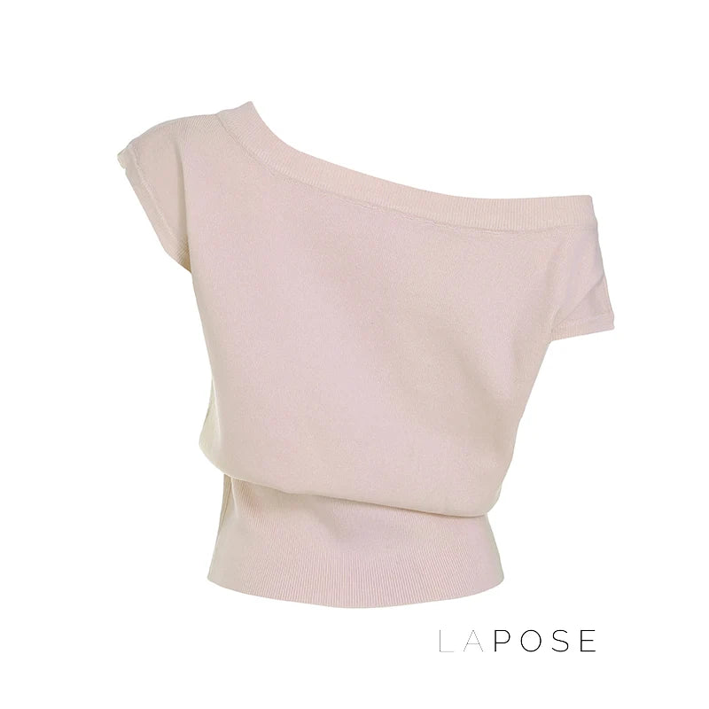 Saja Off-Shoulder Knit Crop Top