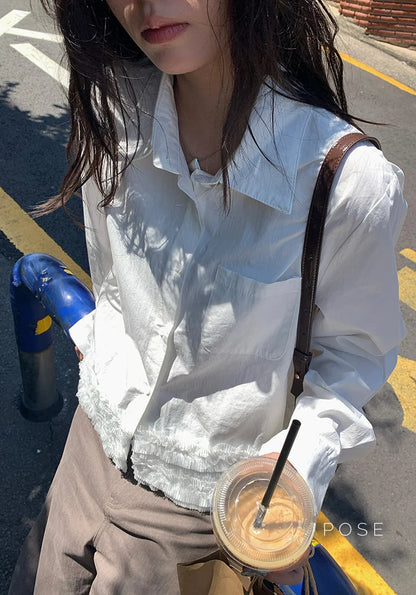 Sanya Cropped Ruffled Shirt