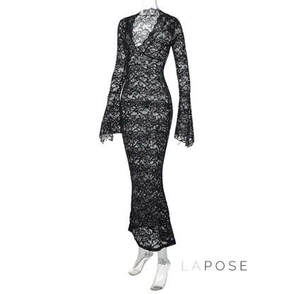 Sariyah Sheer Lace Maxi Dress