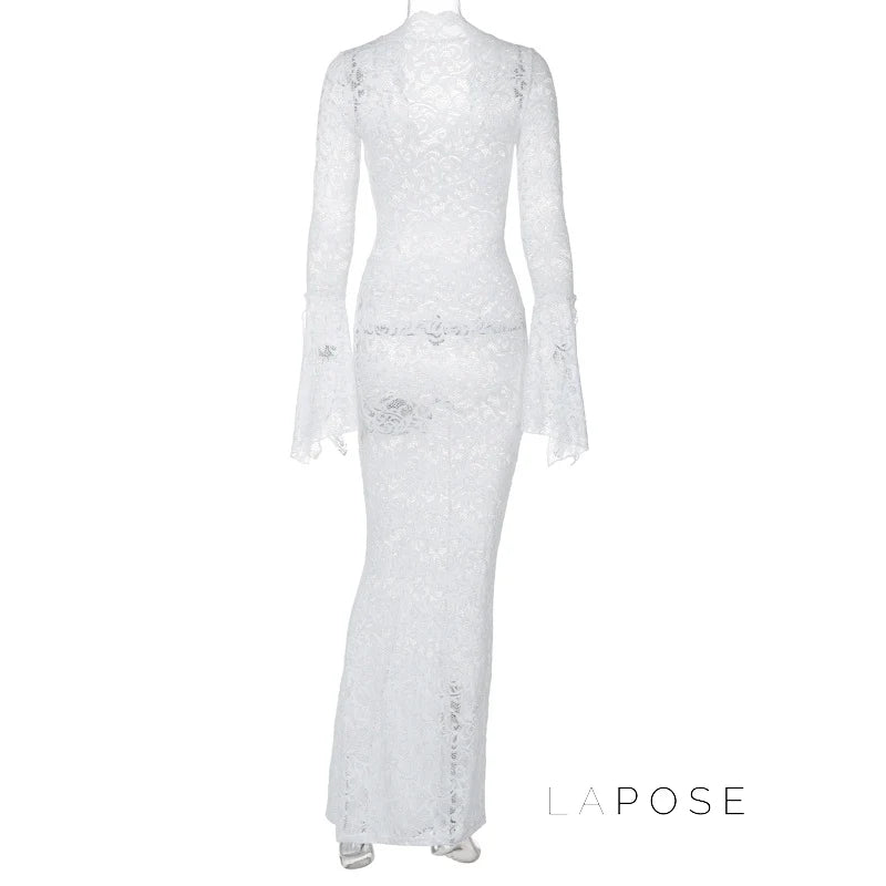 Sariyah Sheer Lace Maxi Dress