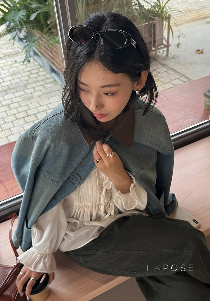 Saydee Panelled Washed Denim Jacket