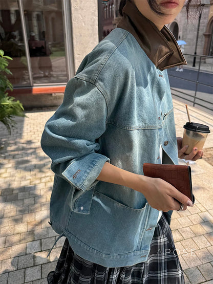 Saydee Panelled Washed Denim Jacket
