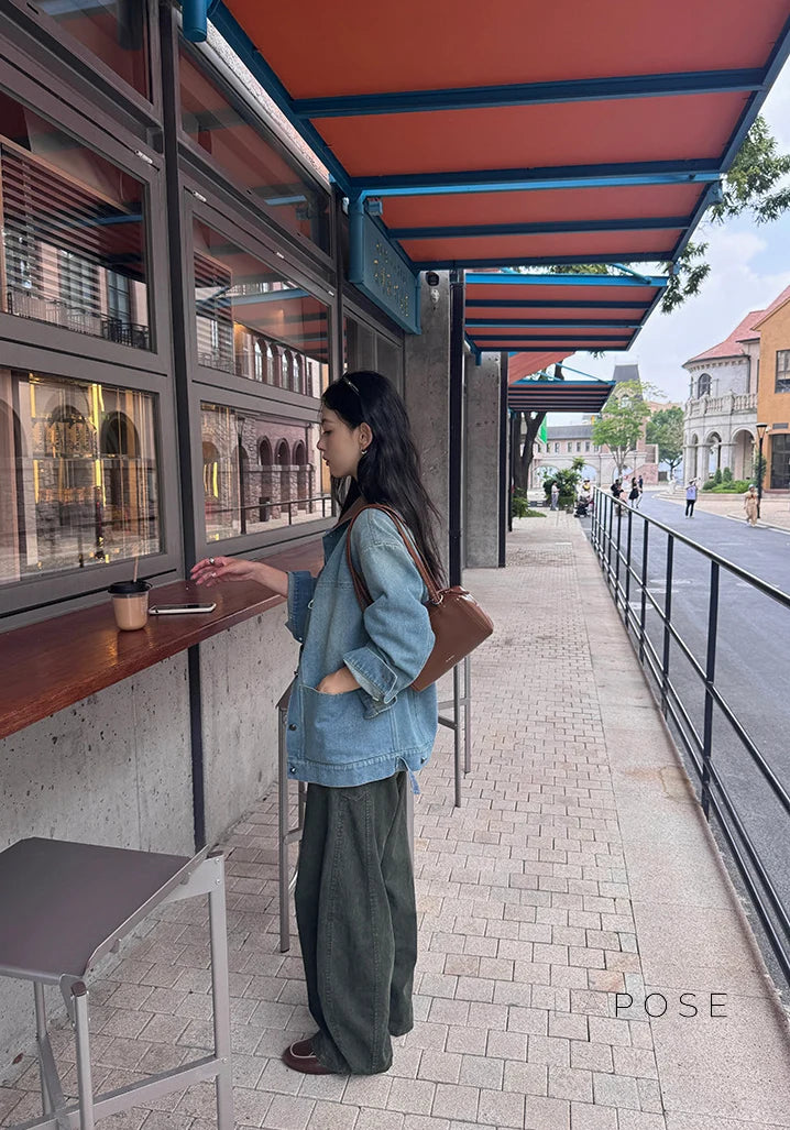 Saydee Panelled Washed Denim Jacket
