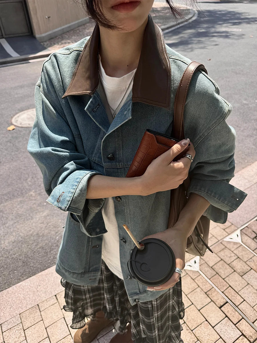 Saydee Panelled Washed Denim Jacket