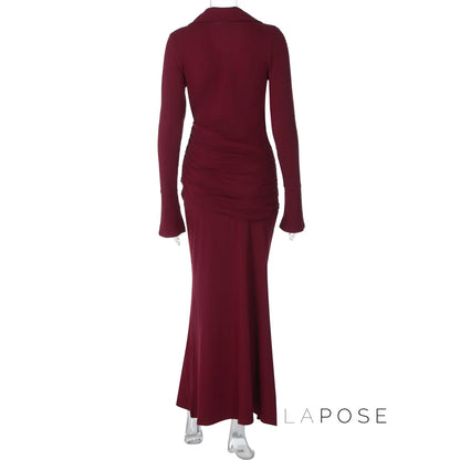 Sena Pleated Bodycon Midi Dress