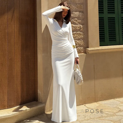 Sena Pleated Bodycon Midi Dress