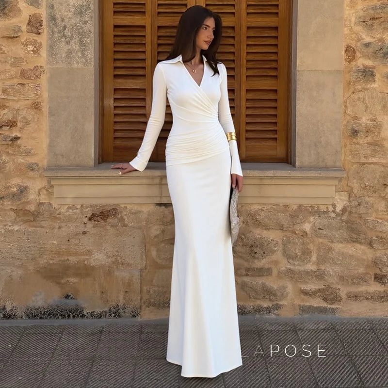 Sena Pleated Bodycon Midi Dress