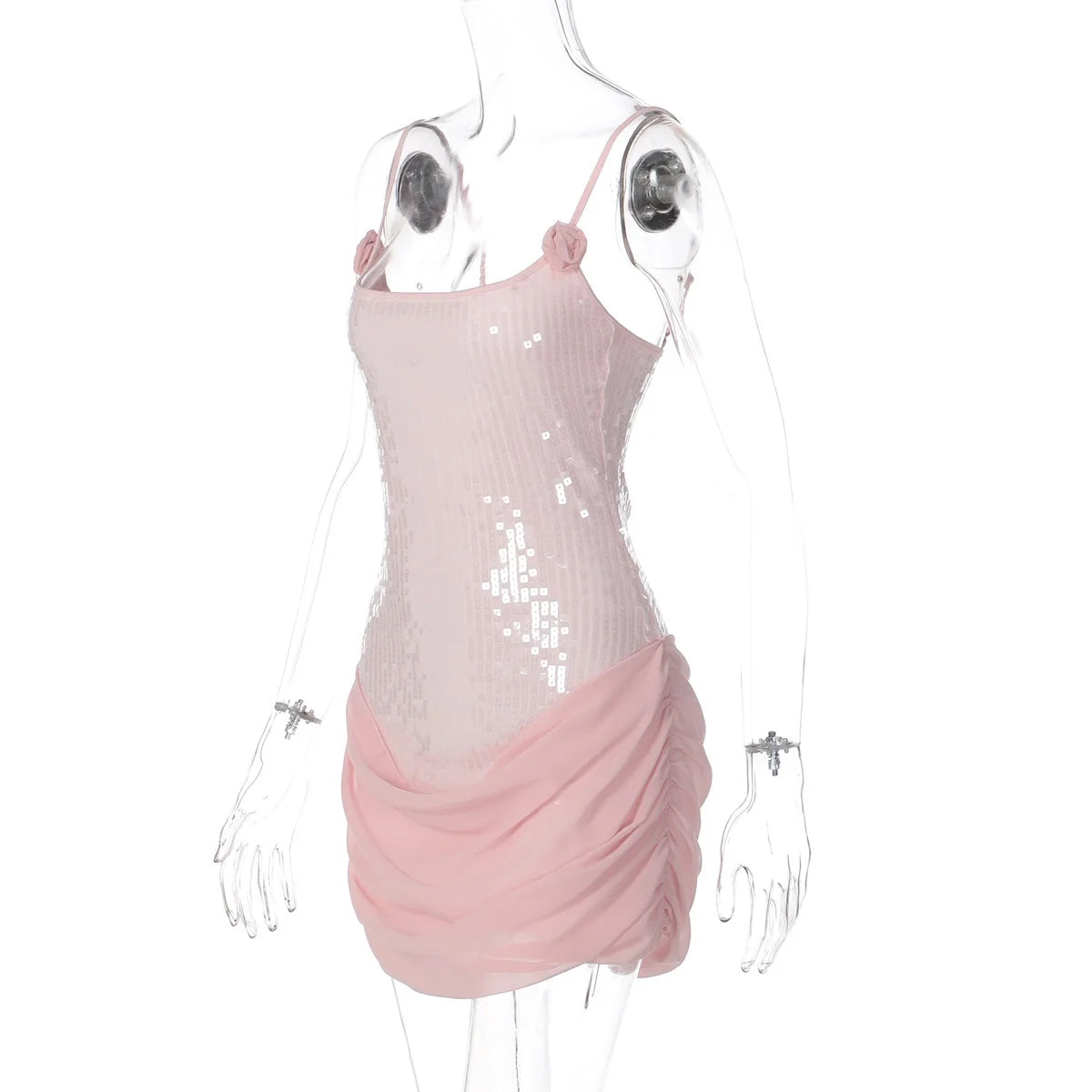 Sequin Floral Bodycon Mini Dress