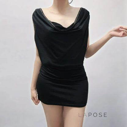 Serina Studded Halter Mini Dress
