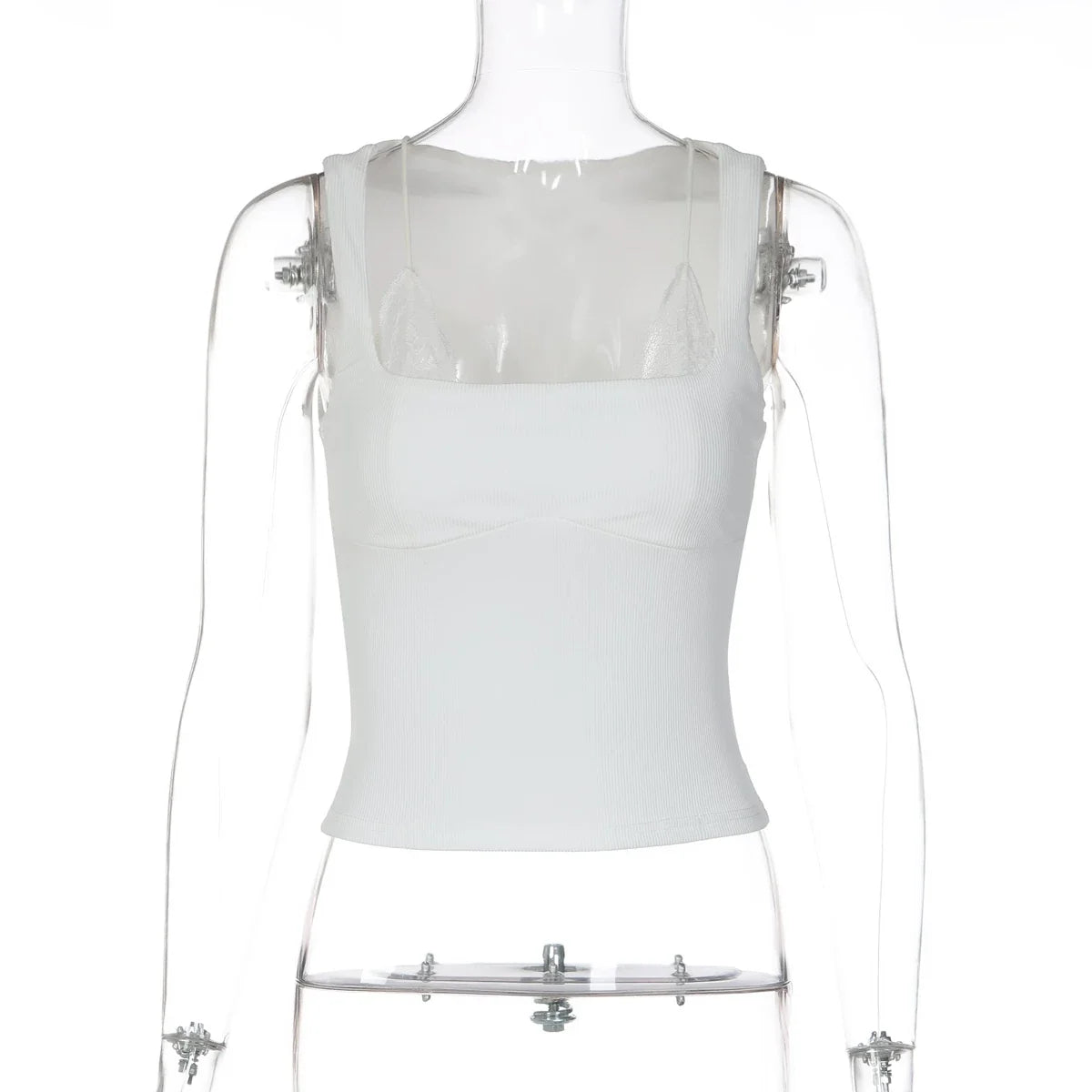Shamiyah Lace Trim Ribbed Tank