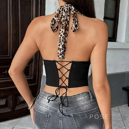 Sila Leopard Print Corset Top