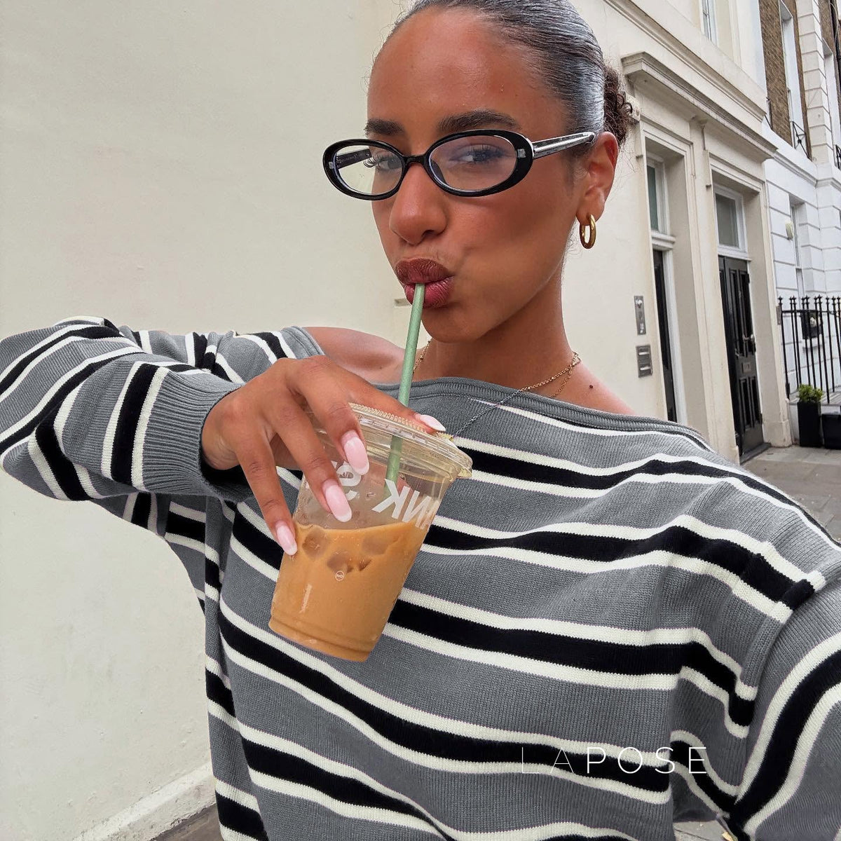 Stormy Striped Off Shoulder Knit Top