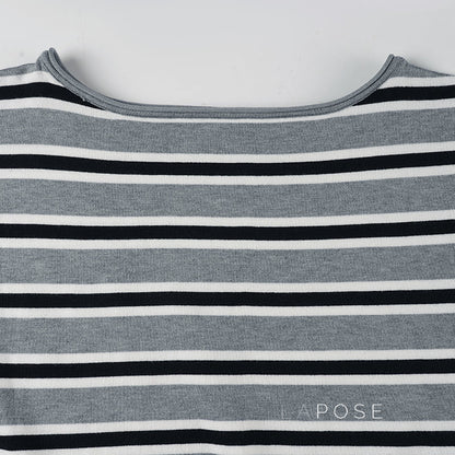 Stormy Striped Off Shoulder Knit Top