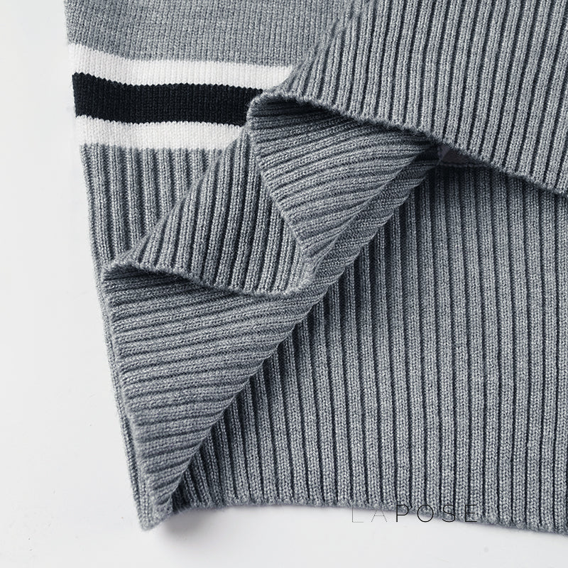 Stormy Striped Off Shoulder Knit Top