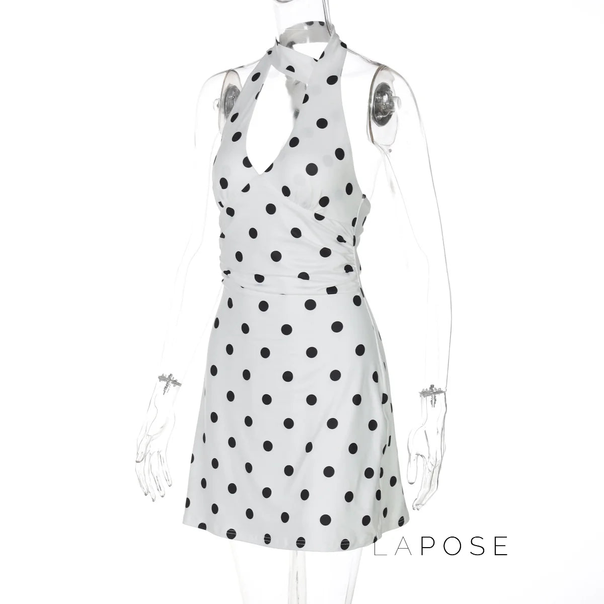 Svea Halter Polka Dot Mini Dress