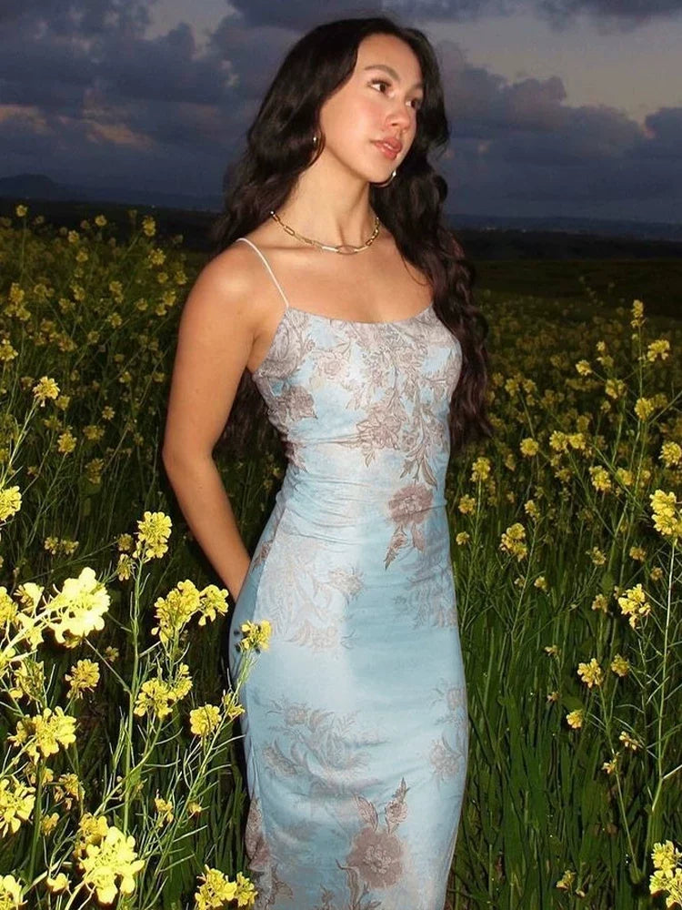 Syncere Floral Strappy Maxi Dress