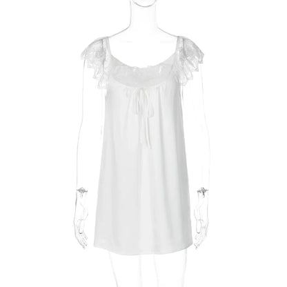 Taelor Lace Flutter Sleeve Mini Dress