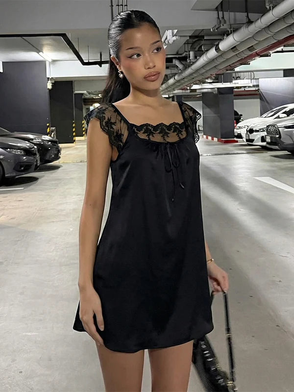 Taelor Lace Flutter Sleeve Mini Dress