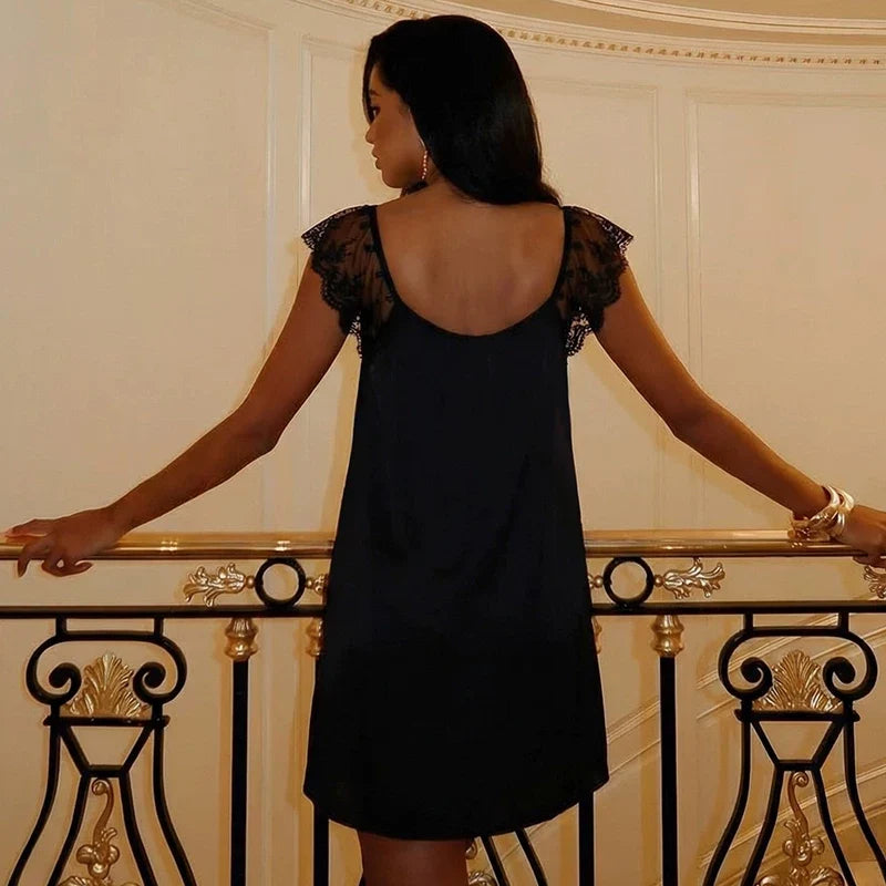 Taelor Lace Flutter Sleeve Mini Dress