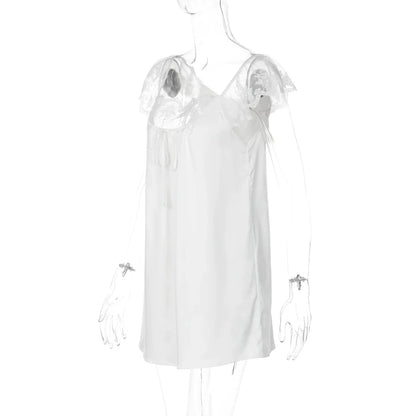 Taelor Lace Flutter Sleeve Mini Dress