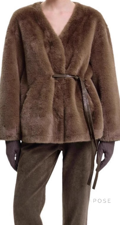 Talitha Plush Tie-Waist Coat