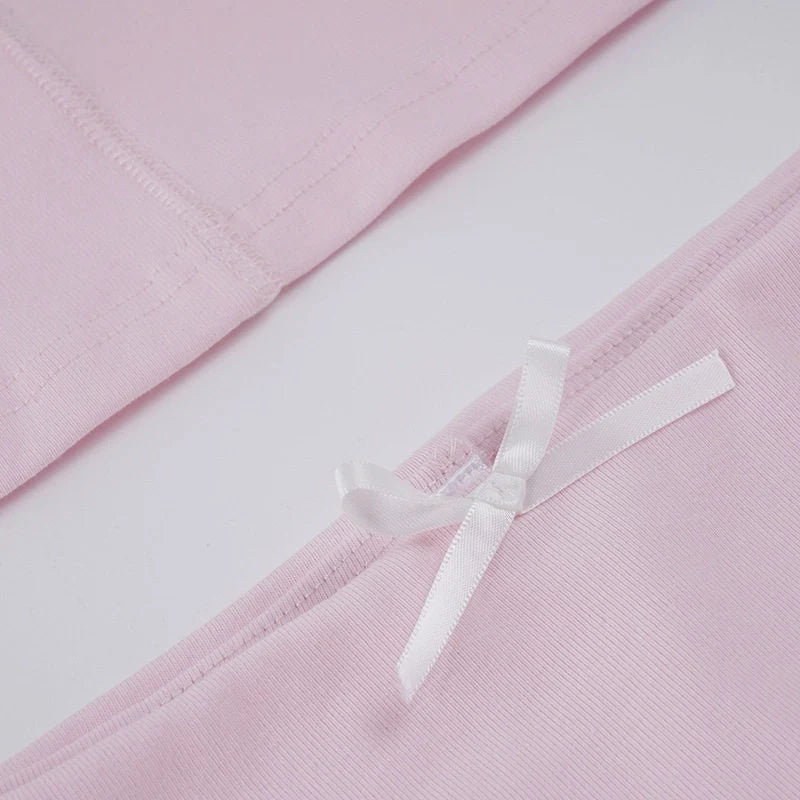 Ribbed Bow Skort Set