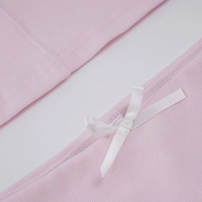 Ribbed Bow Skort Set