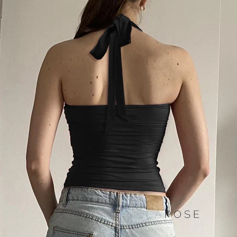 Tilly Halter Lace Crop Top