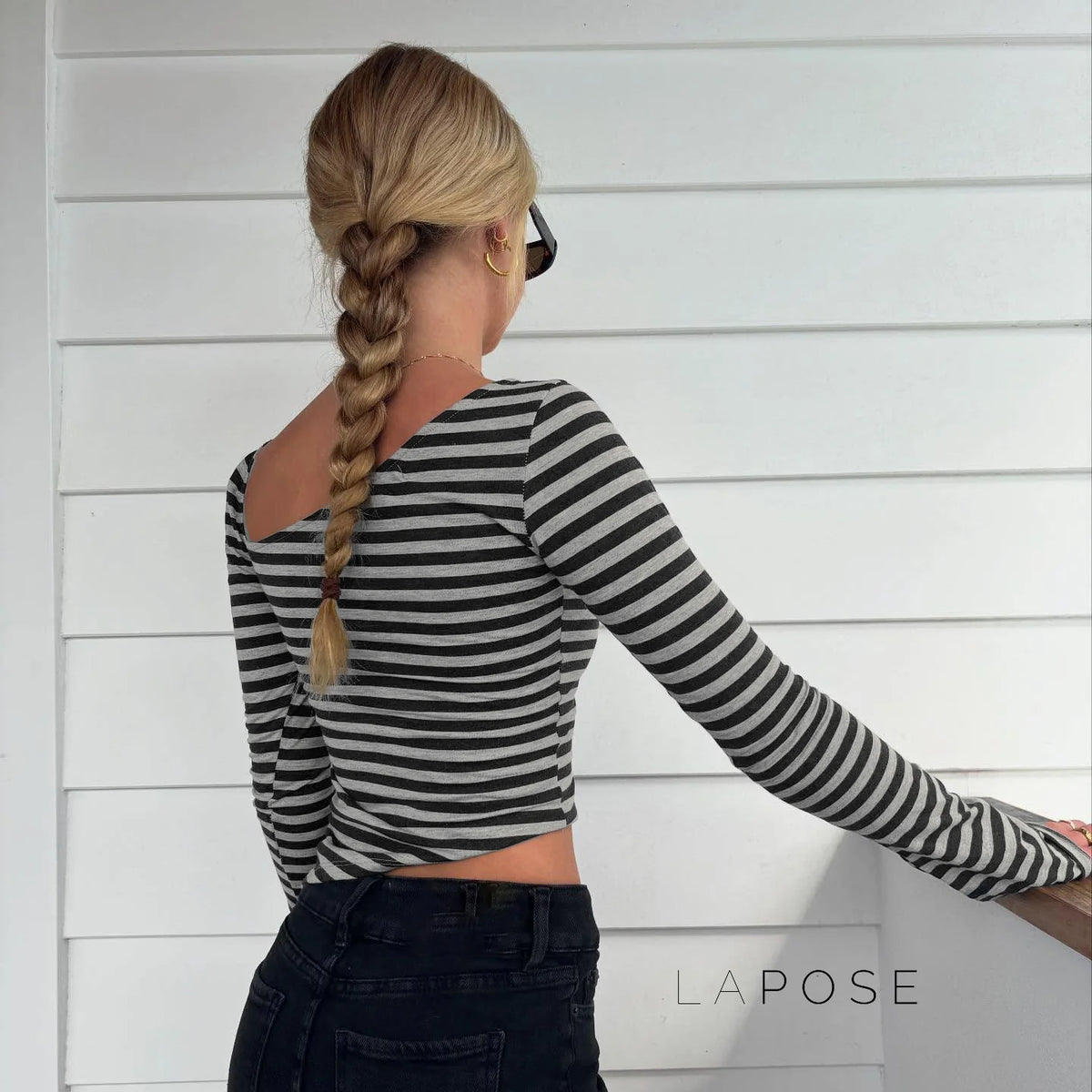 Tinleigh Striped One Shoulder Top