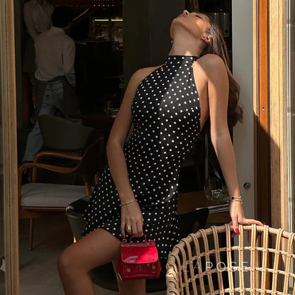 Vanessa Halter Polka Dot Mini Dress