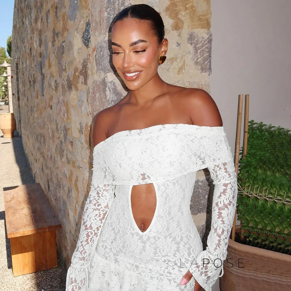 Varnika Off Shoulder Lace Mini Dress