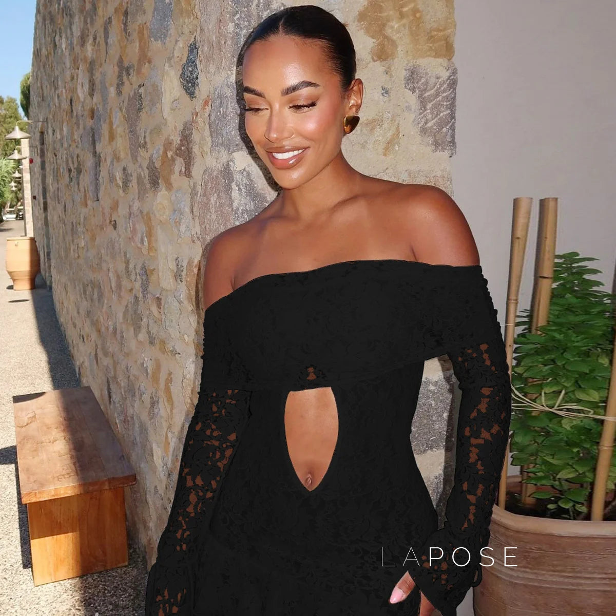 Varnika Off Shoulder Lace Mini Dress
