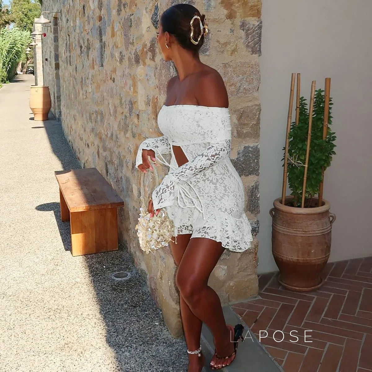 Varnika Off Shoulder Lace Mini Dress