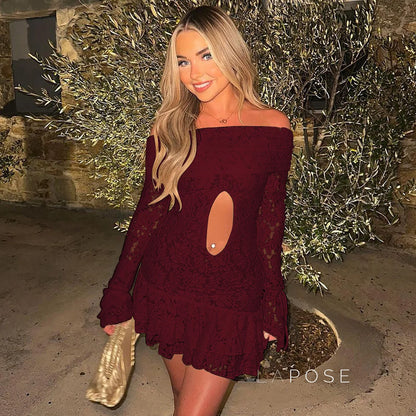Varnika Off Shoulder Lace Mini Dress