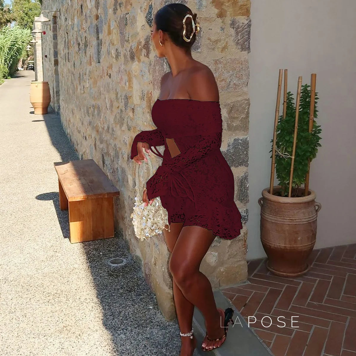 Varnika Off Shoulder Lace Mini Dress