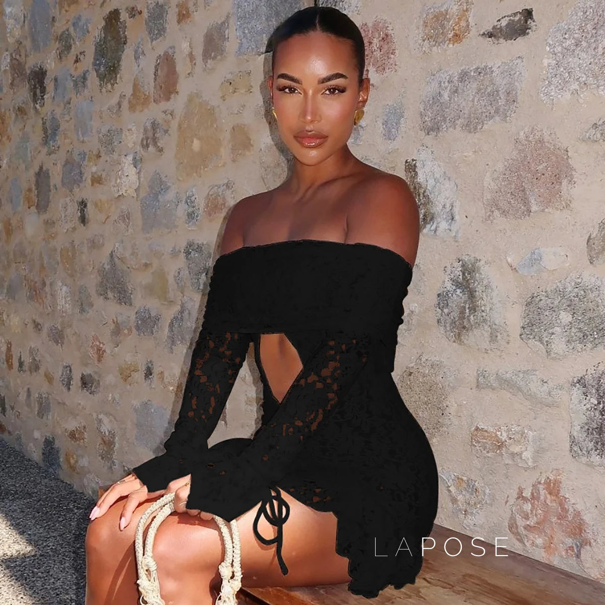 Varnika Off Shoulder Lace Mini Dress