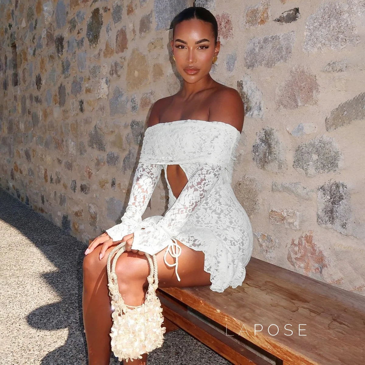 Varnika Off Shoulder Lace Mini Dress