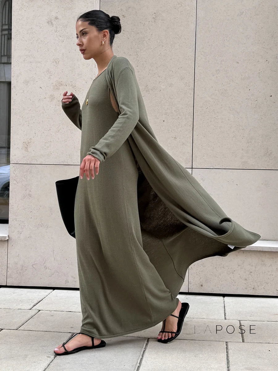 Xandria Knitted Lounge Dress Set